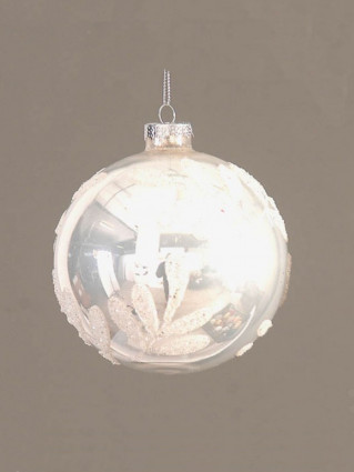 Шар Листья в снегу, d-8см