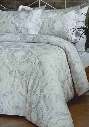 Постельное белье "Nora", семейное, серое