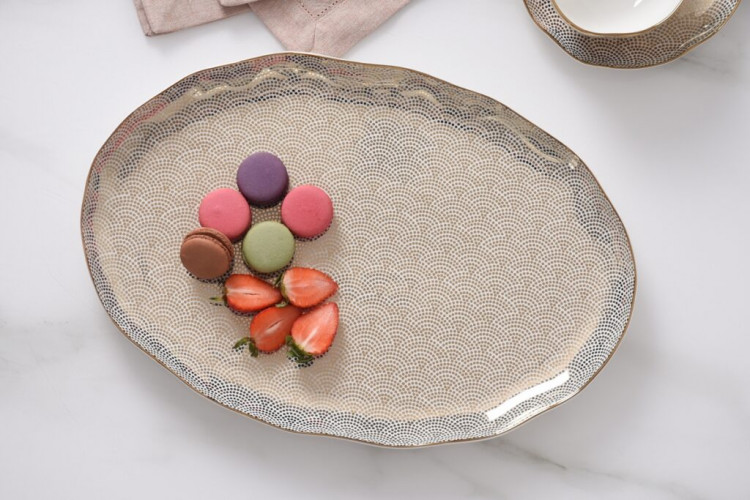 Блюдо "Sensu" l-40, колір біло/золотий