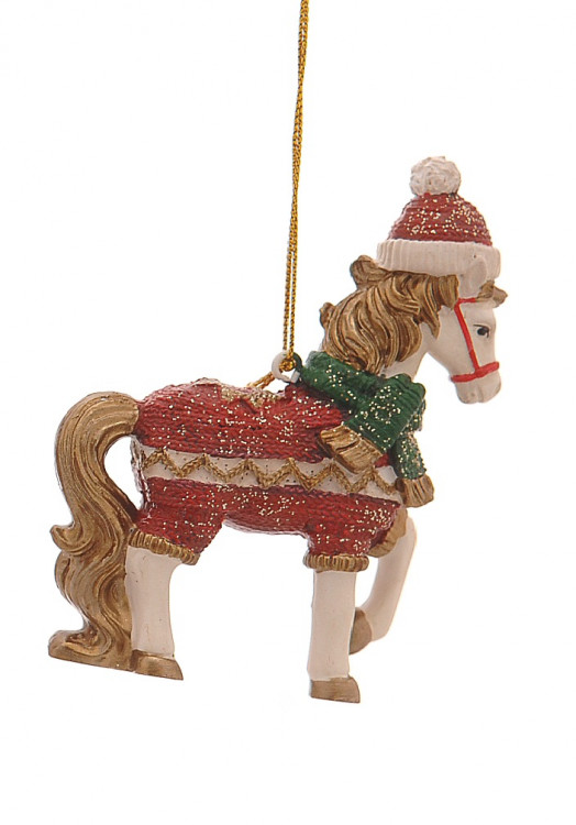 Підвіска символ року "Кінь" h-10, червона