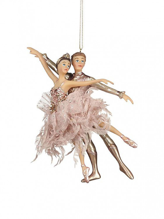 Подвеска новогодняя Балет h-15см цвет золотой