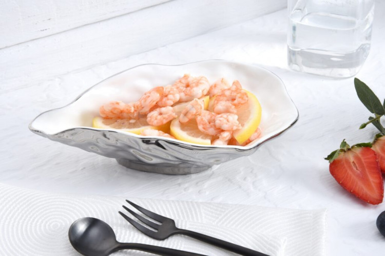 Піала "Oyster" l-19, колір біло/срібний