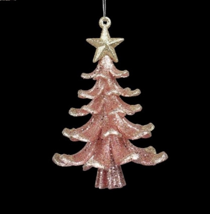 Підвіска "Ялинка" h-10, рожева