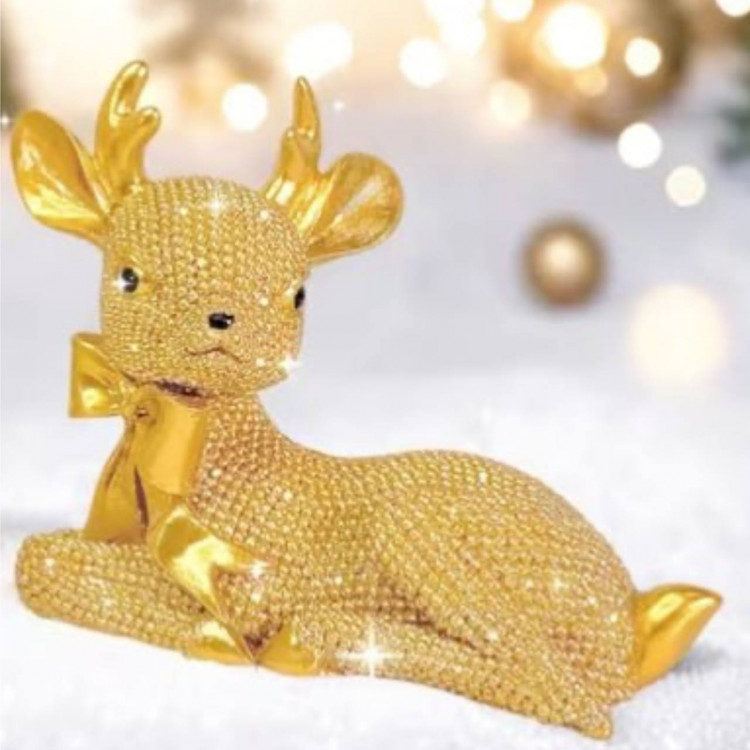 Декор "Новорічне Оленя" h-9, колір золото