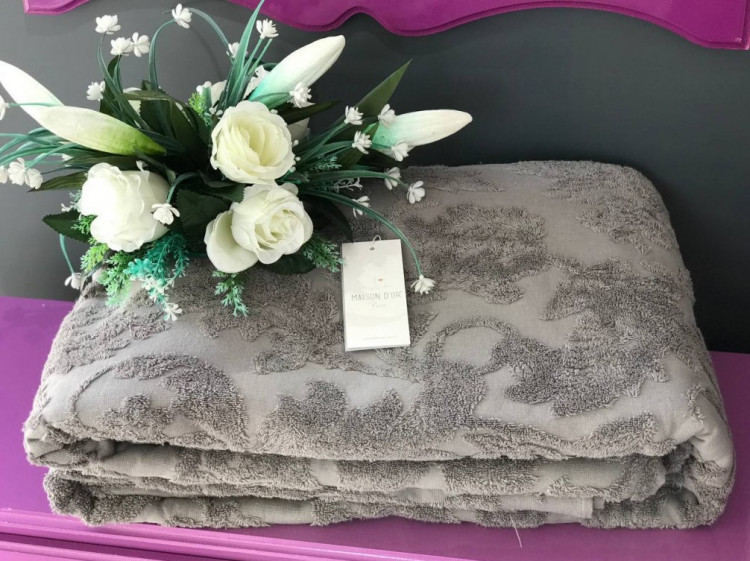 Махрове простирадло "Sanda" сіре