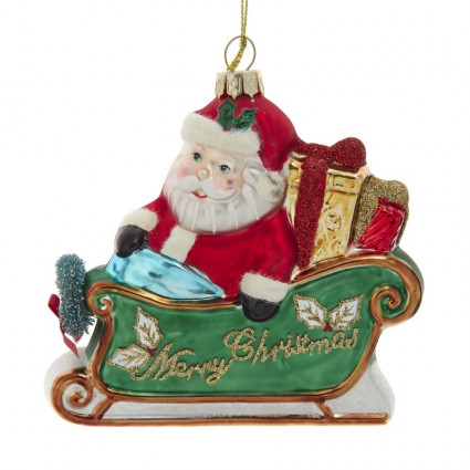 Підвіска "Санта на санях", різнокольорова