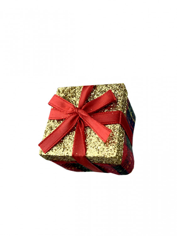 Подвеска новогодняя Подарок s-4см  квадратная
