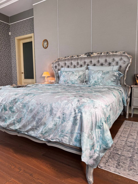 Постільна білизна "Lily", сірo/м'ятна