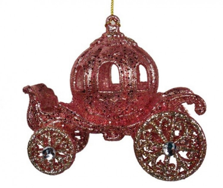 Підвіска "Карета", h-10 рожева