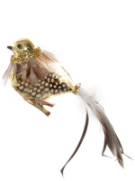 Декоративное украшение с зажимом Небесная птица l-20см золотистая