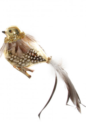 Декоративна прикраса із затискачем Небесний птах l-20см золотистий