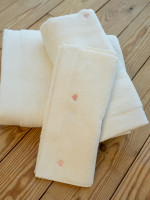 Набор полотенец Soft Hearts 3шт, кремовые