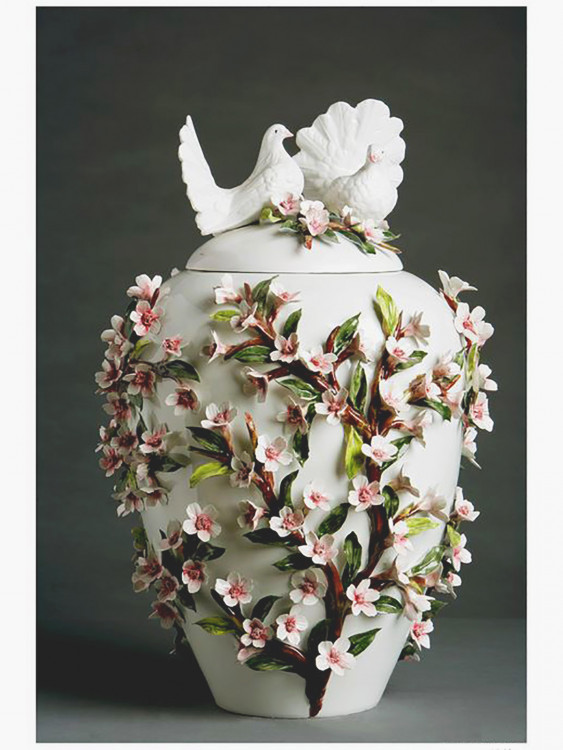 Ваза "Голуби любви"  h-52 см