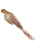 Декоративное украшение Небесная птица l-30см бежевый+золотой