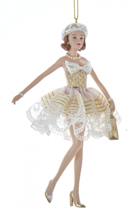 Підвіска "Леді шоппер в береті" h-15 см