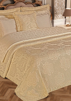 Постільна білизна "Pamella" з покривалом та наволочками, євро, бежева
