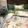 Постільна білизна "Birds", зелено/біла