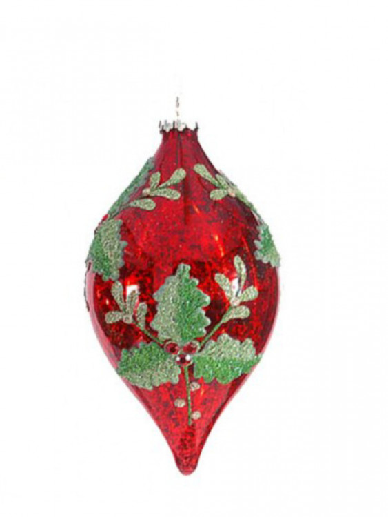 Бурулька Червона з листям, d-8см