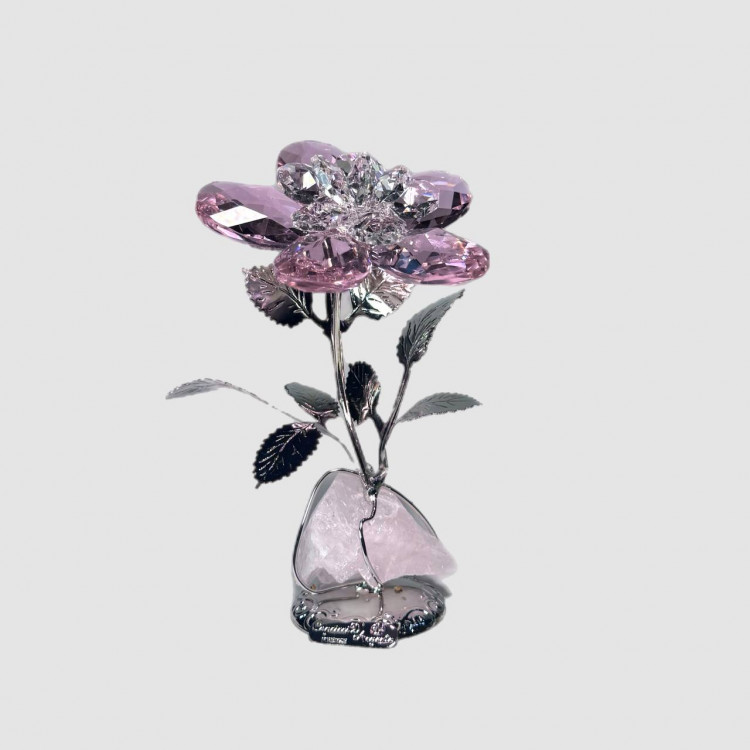 Троянда рожевий кварц h-12 колір срібло