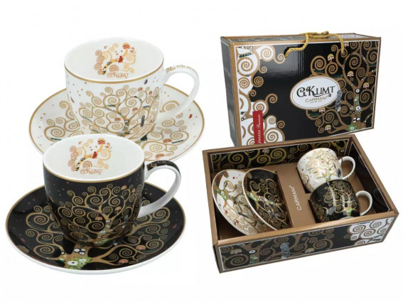 Набір чашок з блюдцем Г.Клімт "Дерево життя" 2 персони, 4 предмети 250 мл