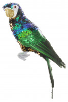 Декоративное украшение Попугай l-40см золотистый/синий/зелений