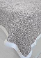 Плед в'язаний з каймою, 130*170, антрацит