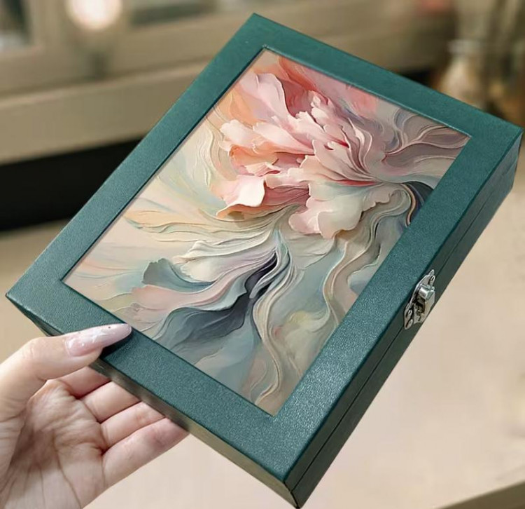 Скринька для прикрас "Абстракція" L-20, зелена