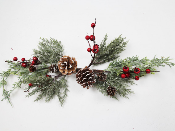 Гілка З шишками та ягодами, h-60см