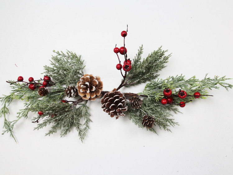 Ветка С шишками и ягодами, h-60см
