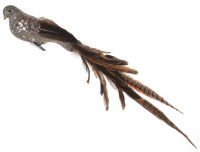 Декоративное украшение Небесная птица l-55см коричневый, серебрянный