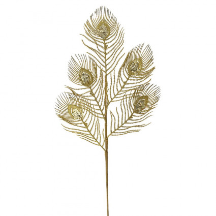 Гілка "Перо павліна" h-64, колір золото