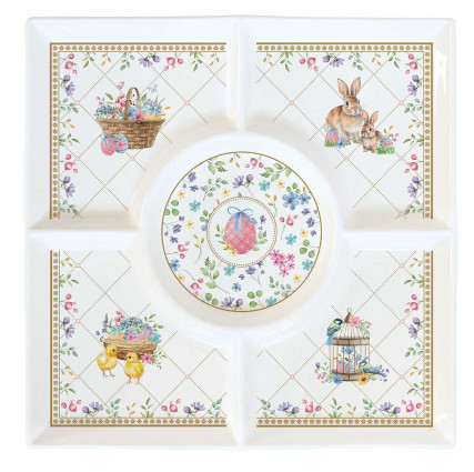 Блюдо/менажниця квадратне "Spring bloom" 25*25