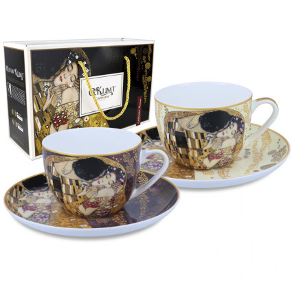 Набір чашок з блюдцем Г.Клімт "Поцілунок" 2 персони, 4 предмети 250 мл