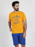 Домашній комплект чоловічий Race Access (футболка + шорти) помаранчевий+синій, розмір XXL