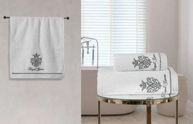 Набір рушників "Royal Crown", білий/срібло