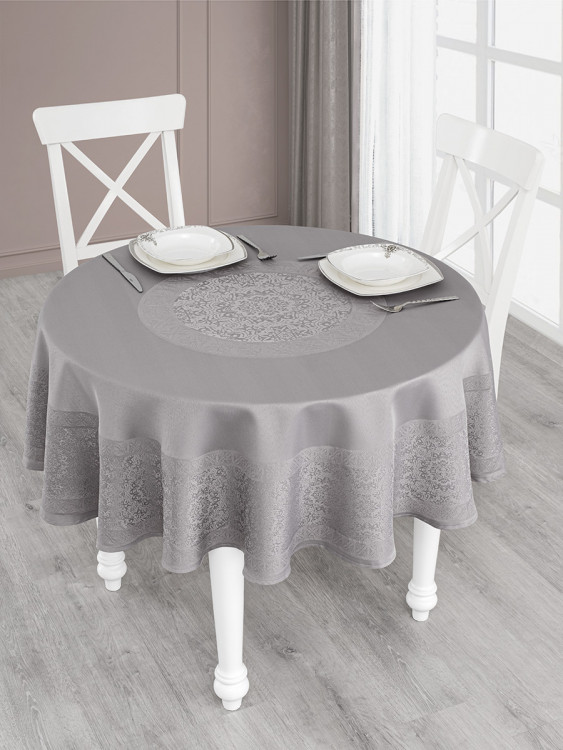 Скатертина кругла Darvin, сіра