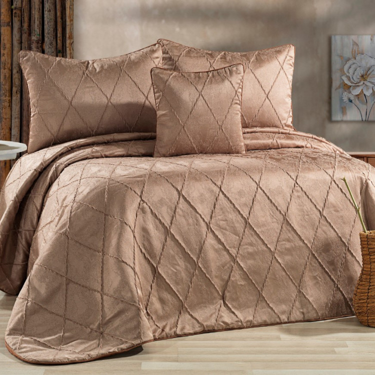 Покривало з наволочками"Parma", кавовий