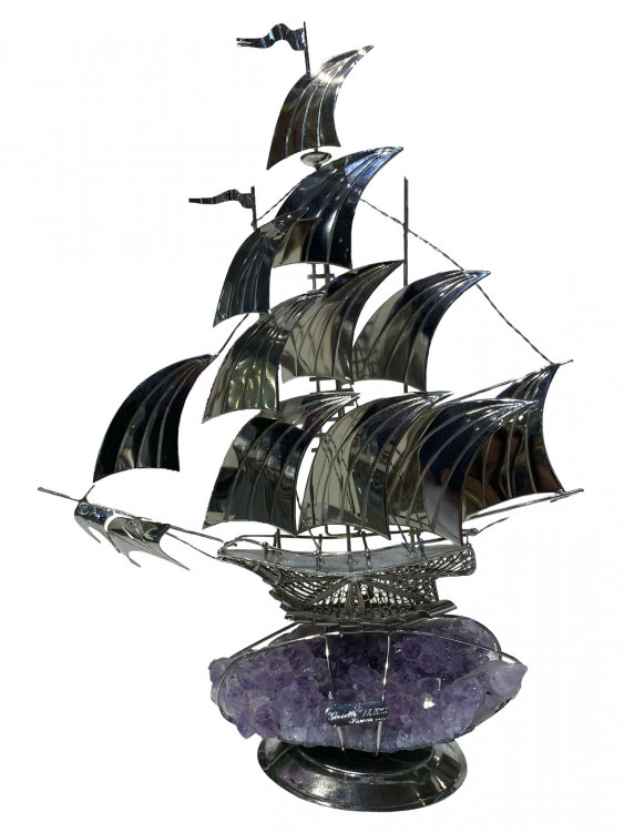 Фрегат на хвилях h-27 (аметист, срібло)