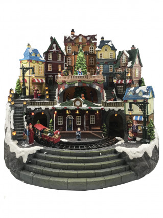 "Рождественская деревня. Поезд" (LED, рух, музика, адаптер)