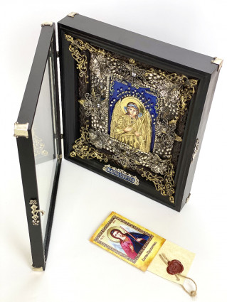 Ангел охоронець, синій значок