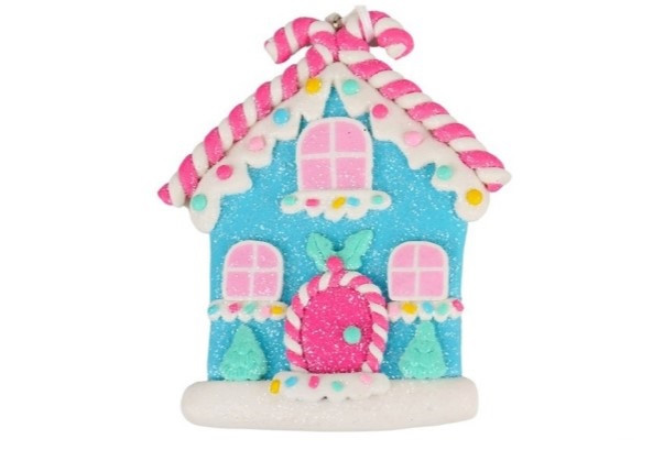 Підвіска "Пряниковий будинок" h-10, блакитна