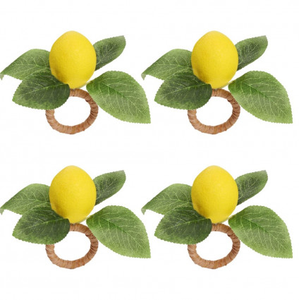 Комлект кілець для серветок "Lemon" l-10, 2 предмети, жовтo/зелений