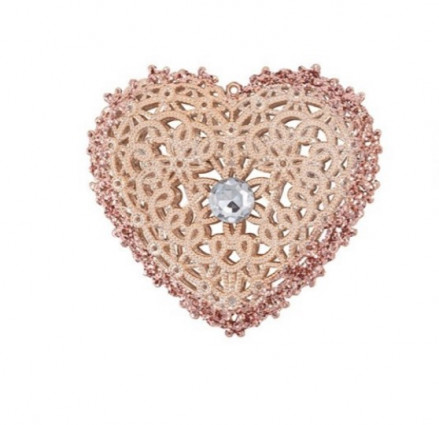 Підвіска "Серце" h-10, рожева