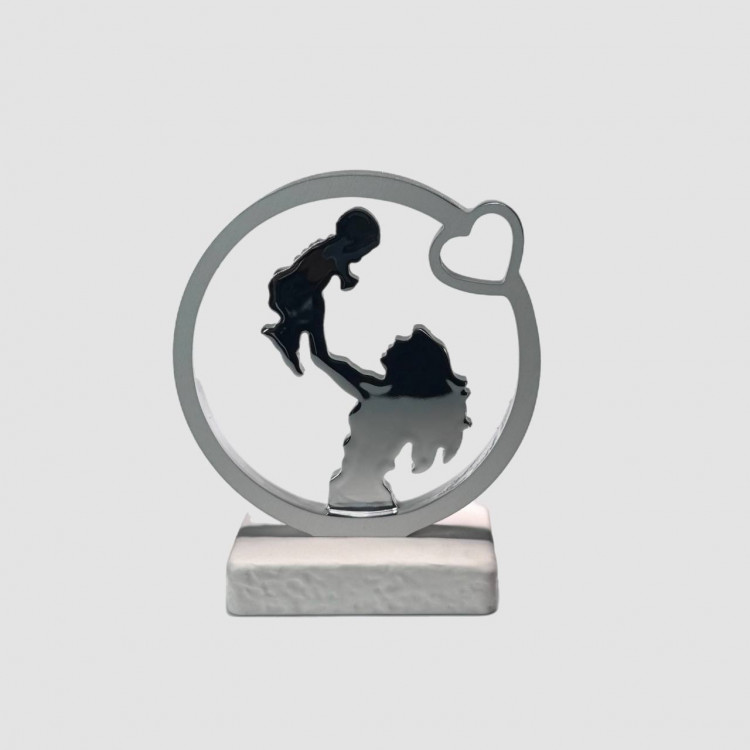 Декор "Мама та дитина"  h-12, колір біло/срібний