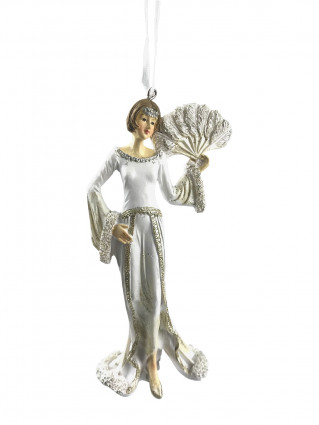 Підвіска "Леді в білому з віялом" h-15