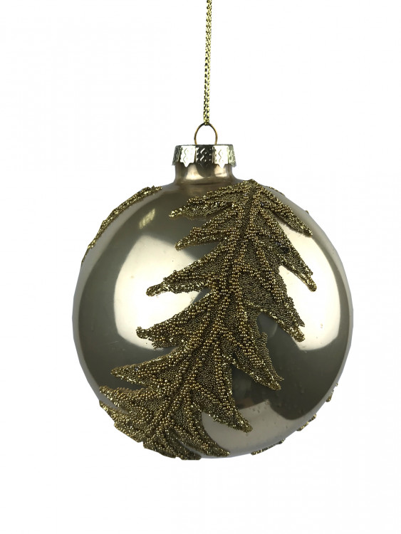 Куля "Листок" d-8 см золота