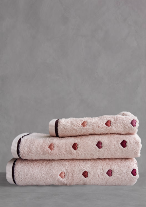 Набор полотенец "Love candy", 3шт, грязно-розовые