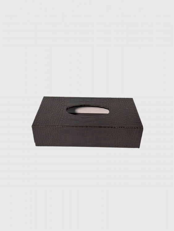 Коробка для серветок "Крокодилова шкіра" 24*14 коричнева